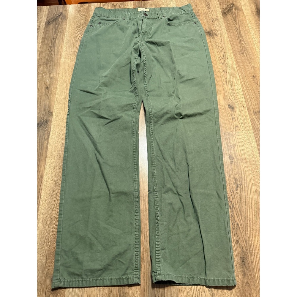 Blue Mountain Canvas Pants Mens Size 36x34 Green Straight Leg Workwear Utility